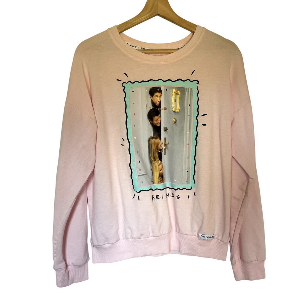 FRIENDS‎ the television series pink crewneck fleece sweater women's size medium